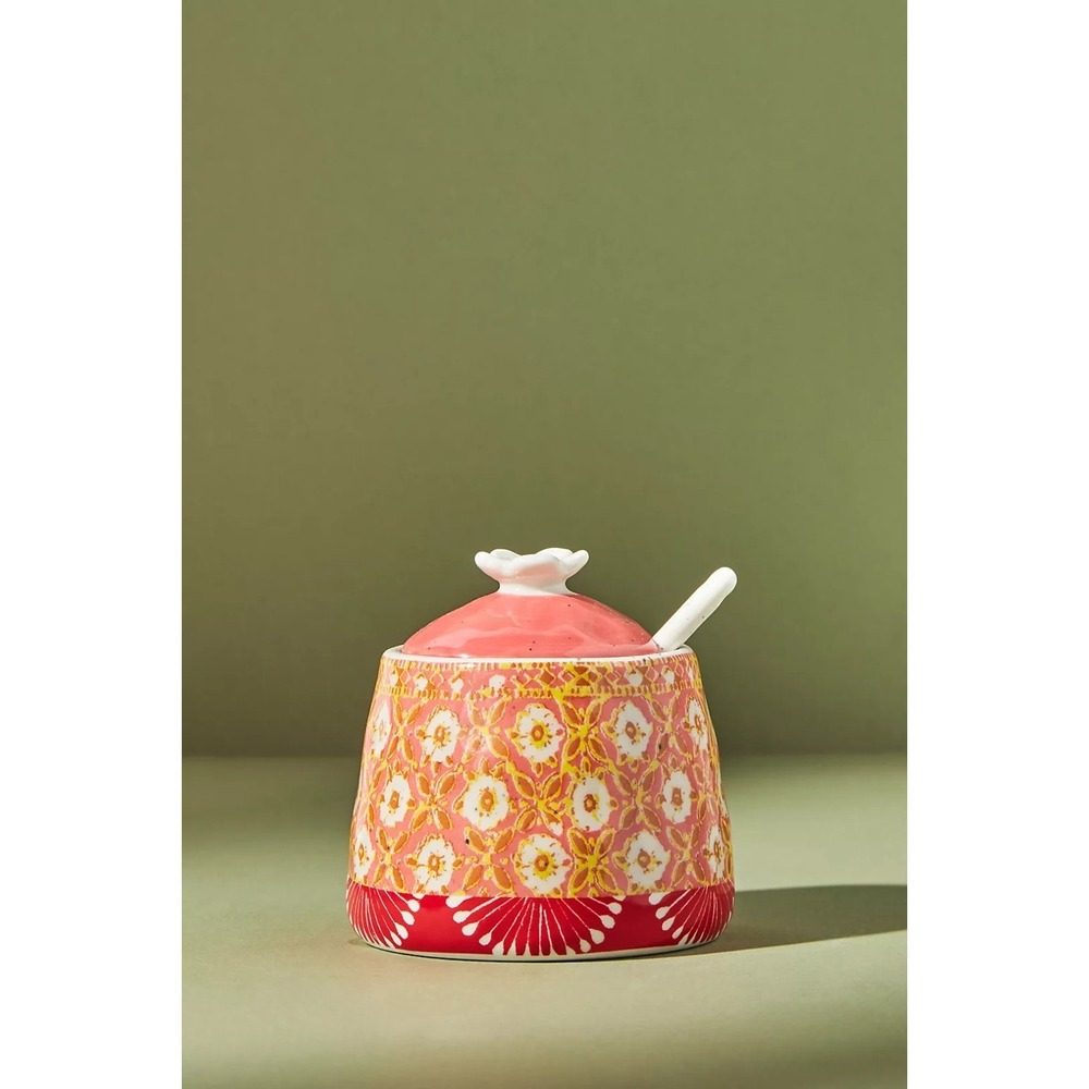 Anthropologie Mother's Day Sugar Pot Floral Spoon